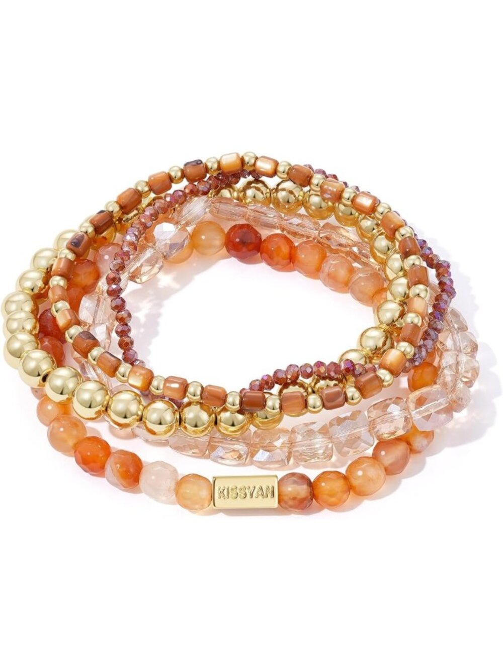 Natural Stone Stackable Beaded Bracelet Set for Women | Boho Chic Jewelry
